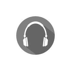 Headphones icon. Vector illustration, flat design.