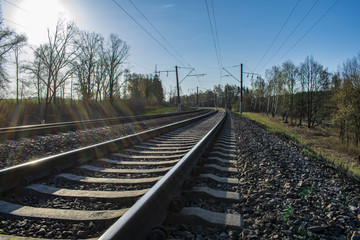 Fototapeta na wymiar railroad going to the distance