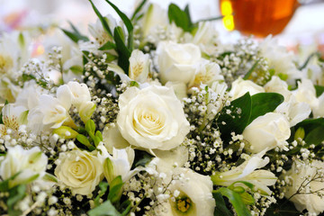 Bouquets with white roses.