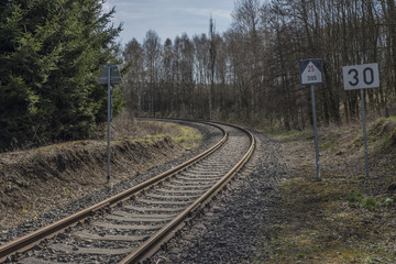 Railroad track near Horni Slavkov town