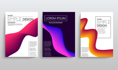 color gradient liquid cover with curved lines. abstaract design. vector background