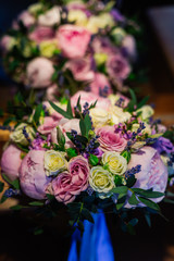 Beautiful wedding bouquet of beautiful fresh flowers