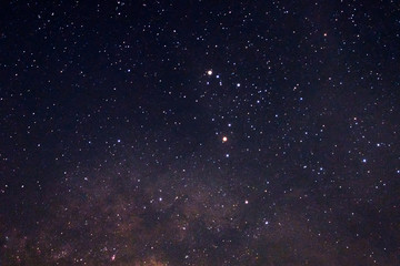 Glittering stars with milky way in night sky