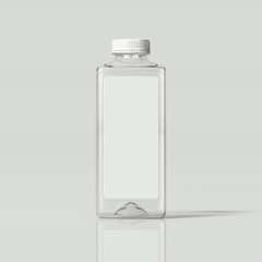 Transparent bottle of water, 3d rendering