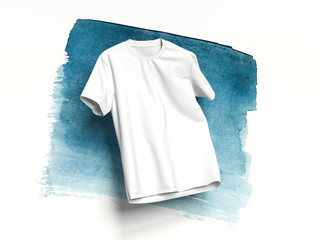 Naklejka premium White T-shirt on light background, 3d rendering