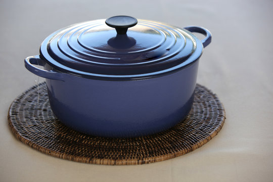 Blue iron pot