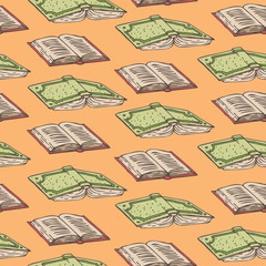 Fototapeta premium Books Seamless Pattern