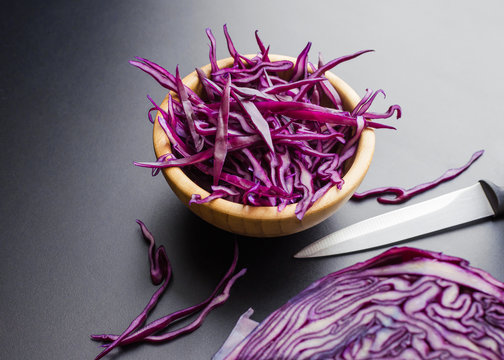 chopped red cabbage salad