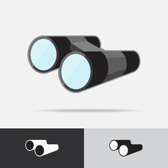 Binocular Vector Icon Flat Design