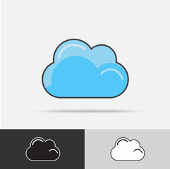 Cloud Vector Icon Flat Design