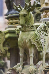 Scottish Deer sculpture at Linlithgow Palace, Scotland.