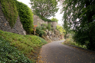 Fototapeta na wymiar Part of historic city wall in Stirling, Scotland