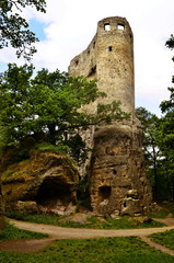 view of the ruins of Valečov castle ruins