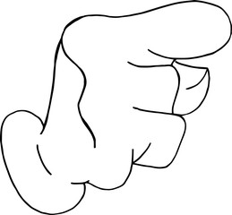 Cartoon hand indicating to the right - Vector