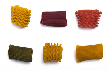 Handmade multi-colored paste on a white background close-up