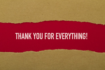 Thank you for everything written under torn paper.