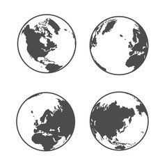 Obraz premium Globe earth icons set on white background