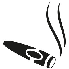 Black and white lighted cigar silhouette