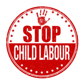 Stop child labour grunge rubber stamp