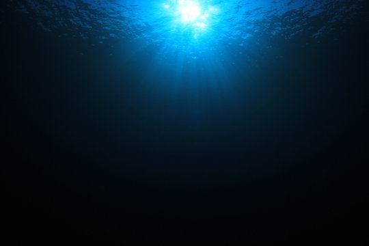 Underwater blue ocean background