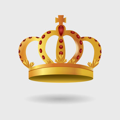 Royal golden crown with Gradient Mesh. Vector Illustration.
