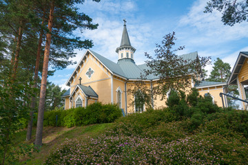 Naklejka premium New Church, Petäjävesi is municipality in Central Finland