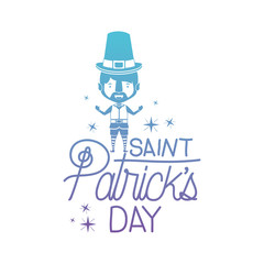 leprechaun avatar saint patricks day card vector illustration design