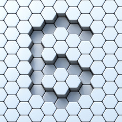 Hexagonal grid number SIX 6 3D