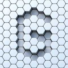 Hexagonal grid letter G 3D