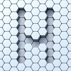 Hexagonal grid letter H 3D