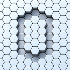 Hexagonal grid letter O 3D