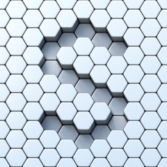 Hexagonal grid letter S 3D