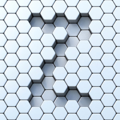 Hexagonal grid letter Z 3D