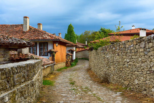 Zheravna, Bulgaria - architectural reserve of rustic houses and narrow cobbled streets from the Bulgarian national revival period