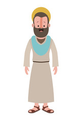 apostle of Jesus with halo character vector illustration design