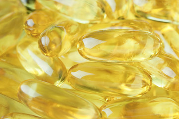 Capsules of fish oil. Omega 3.