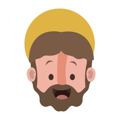 apostle of Jesus head with halo character vector illustration design