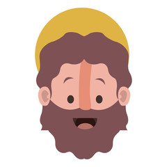 apostle of Jesus head with halo character vector illustration design