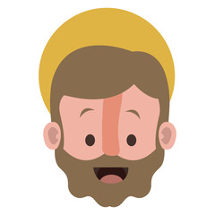 apostle of Jesus head with halo character vector illustration design