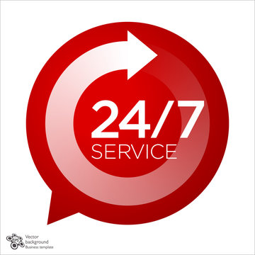 Service icon, 24/7, 365 ＃Vector Graphics 