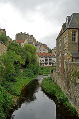 Fototapeta na wymiar Dean Village along the river Water of Leith in Edinburgh, SCOTLAND.