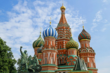 St. Basil's Cathedral on Red square, Moscow, Russia.