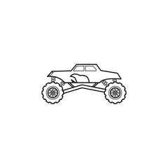 off road racing car illustration. Element of extreme races for mobile concept and web apps. Thin line off road racing car illustration can be used for web and mobile. Premium icon