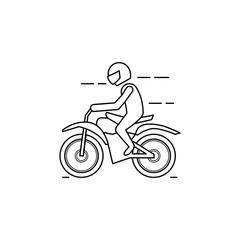 Naklejka na ściany i meble motorcyclist illustration. Element of extreme races for mobile concept and web apps. Thin line motorcyclist illustration can be used for web and mobile. Premium icon
