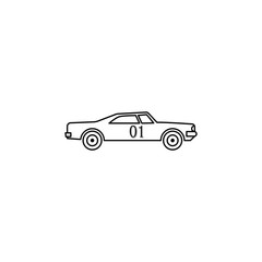 drug racing car illustration. Element of extreme races for mobile concept and web apps. Thin line drug racing car illustration can be used for web and mobile. Premium icon