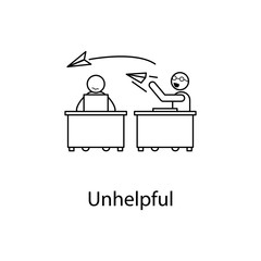 scoff at colleague illustration. Element of relationship with colleague mobile and web apps. Thin line scoff at colleague illustration can be used for web and mobile