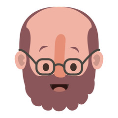 old man with glasses and beard head vector illustration design