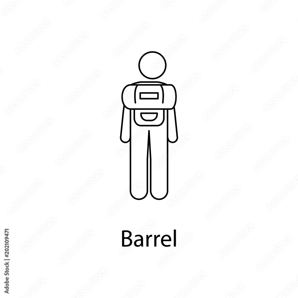 Aufkleber man with barrel illustration. element of a person carries for mobile concept and web apps. thin line