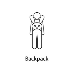man with backpack illustration. Element of a person carries for mobile concept and web apps. Thin line man with backpack illustration can be used for web and mobile. Premium icon