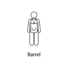 Fototapeta na wymiar man with barrel illustration. Element of a person carries for mobile concept and web apps. Thin line man with barrel illustration can be used for web and mobile. Premium icon
